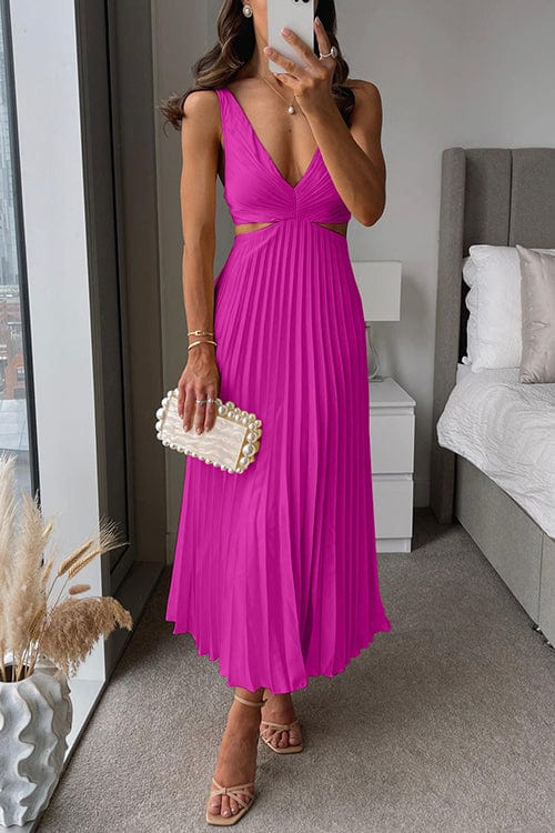 Vrai | Robe plissée en satin pour femmes
