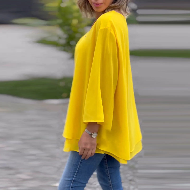 Heidi™ - Haut doublé lisse à col en V