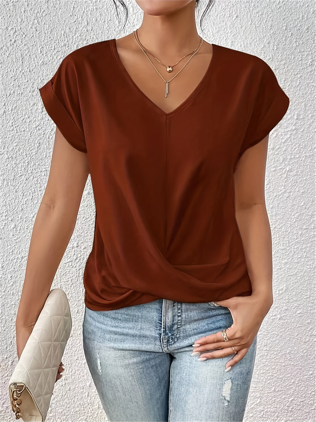 TARA – BLOUSE SIMPLE À COL EN V