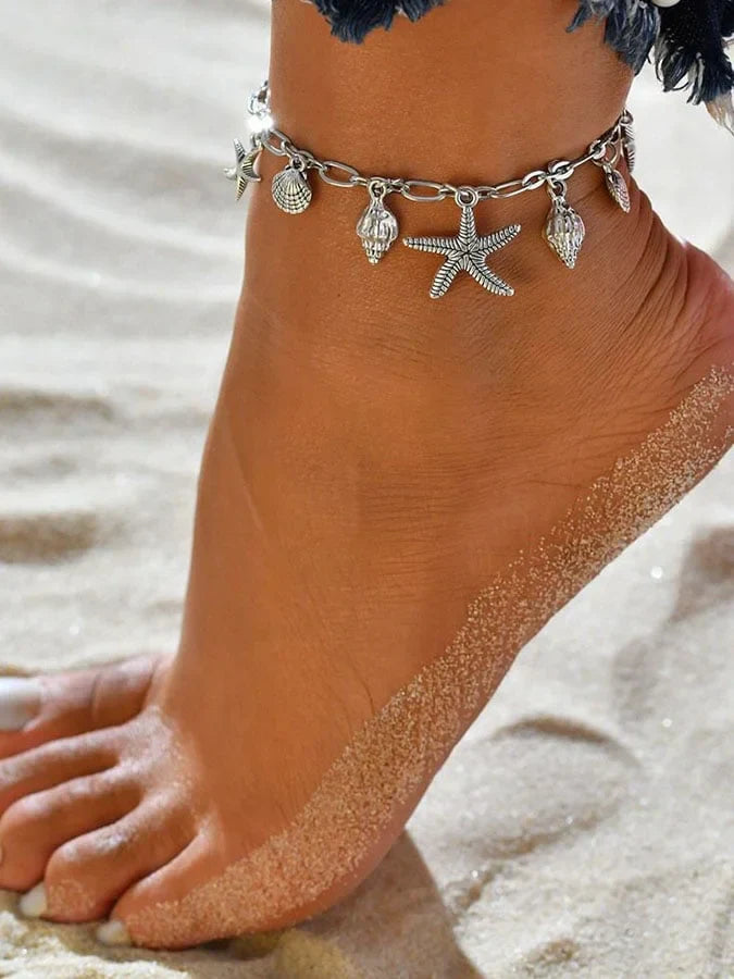 Bracelet de cheville vintage classique en forme d'étoile de mer