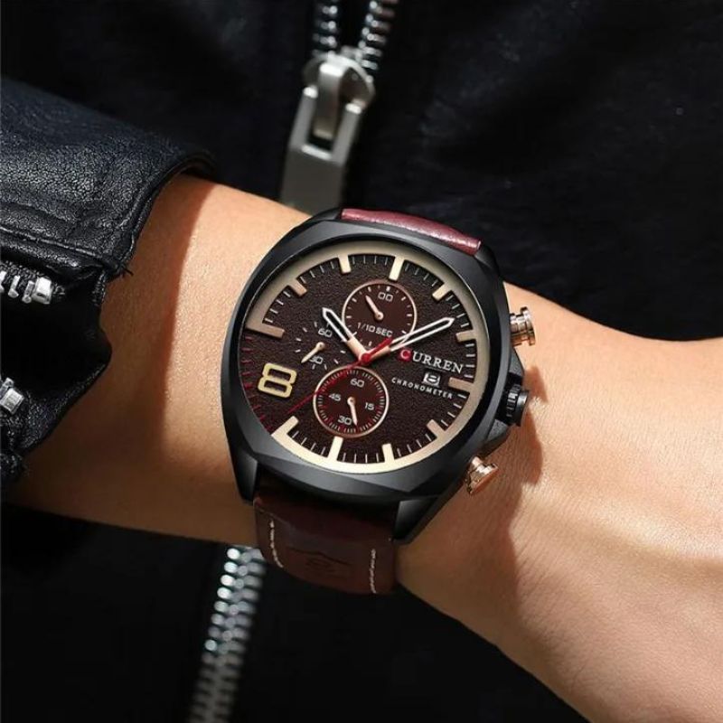 Montre de sport chronographe étanche au design militaire