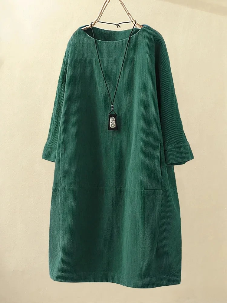 Non Dualité | Robe décontractée vintage en velours côtelé