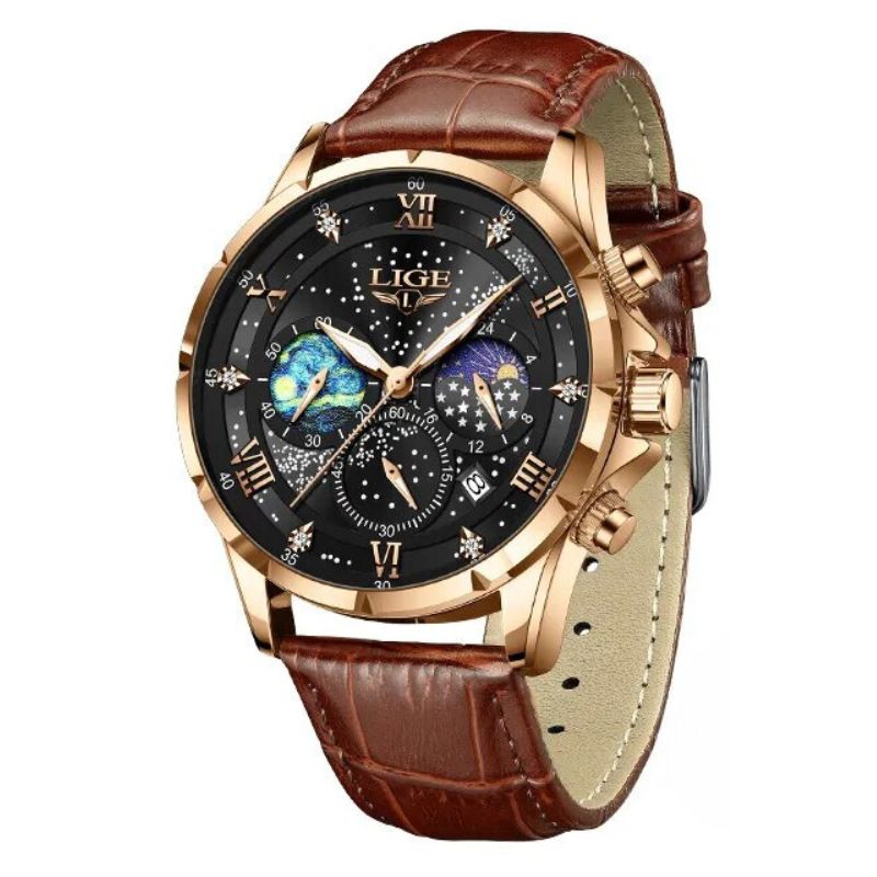Montre élégante avec phases de lune
