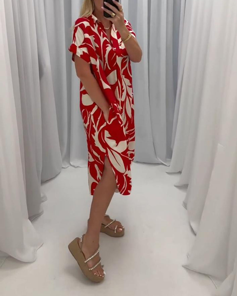 Olma™ | Robe décontractée à imprimé contrasté