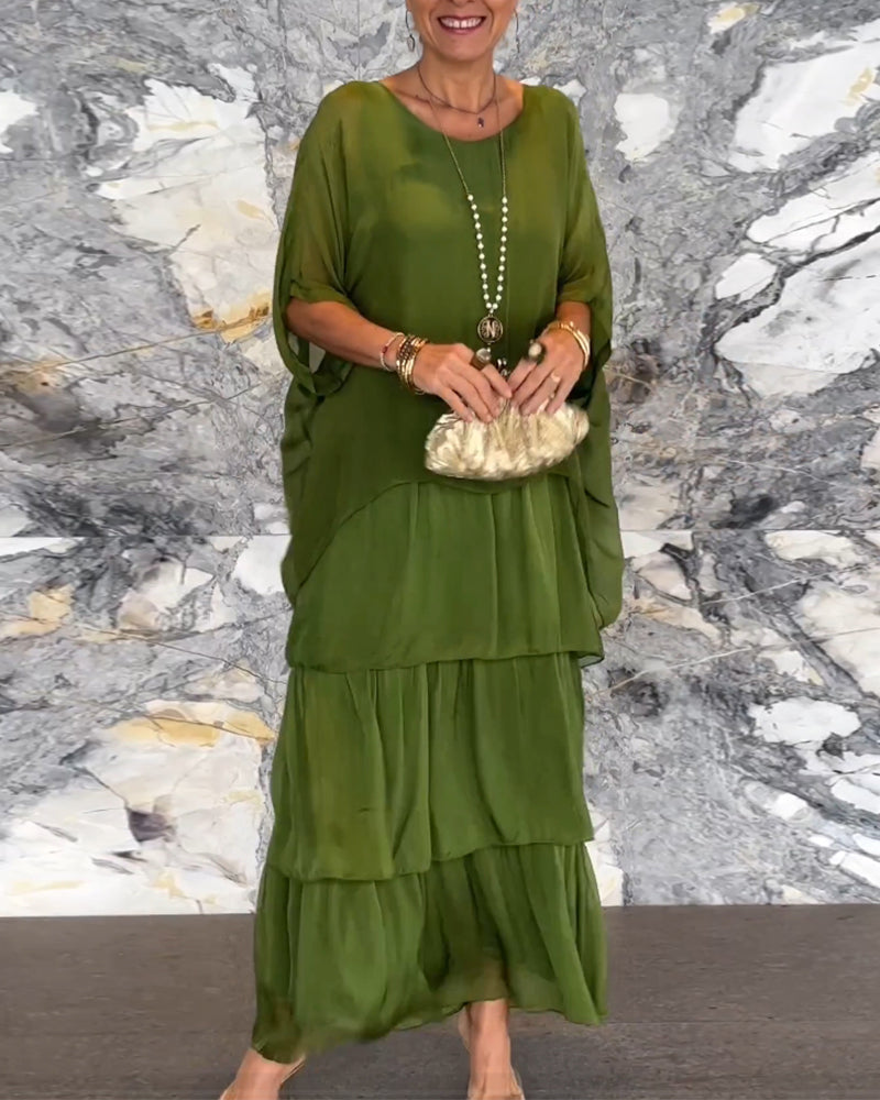 Morgan™ | Robe longue verte superposée