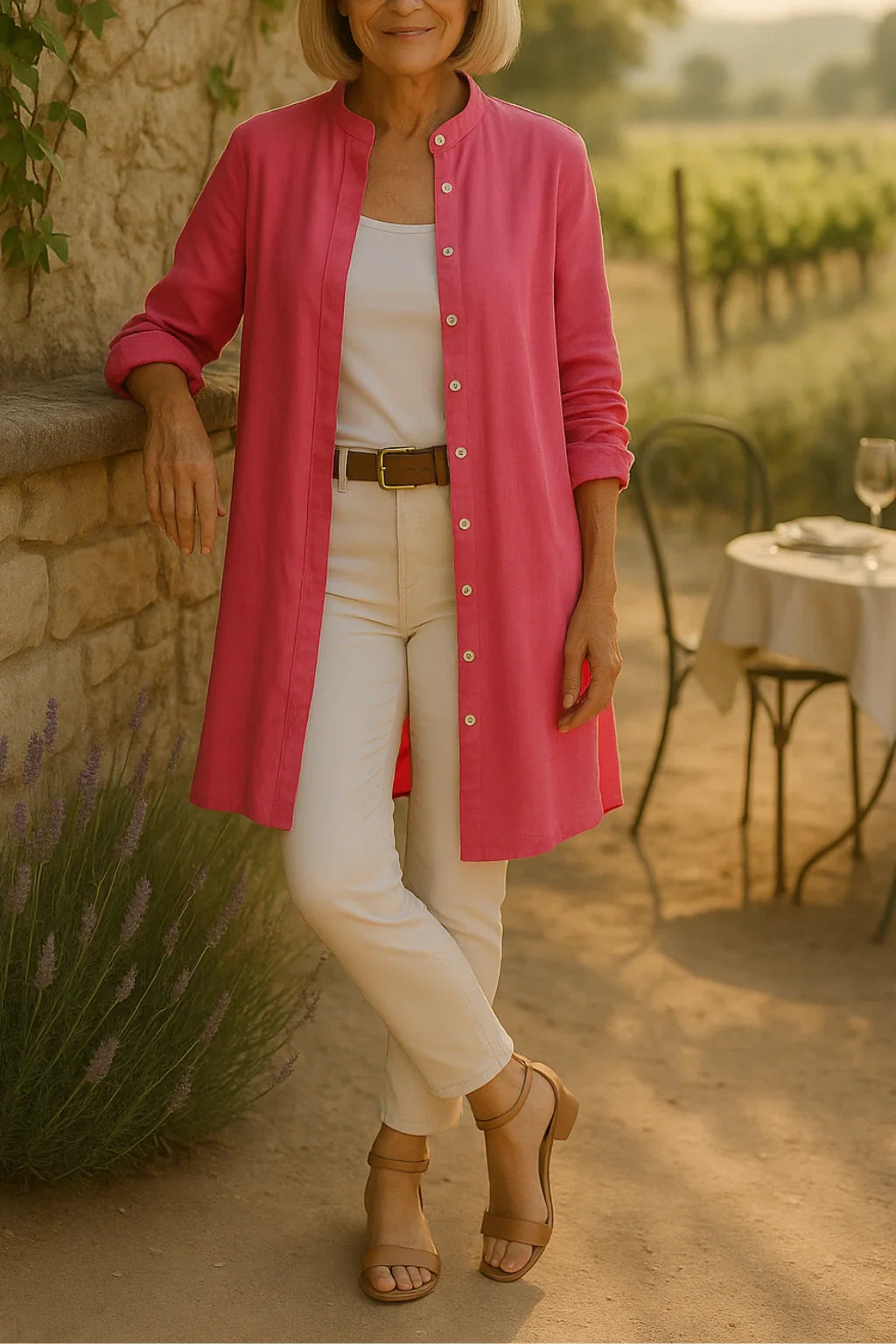 LAMEESA - VESTE CHEMISE ÉVASÉE EN COTON