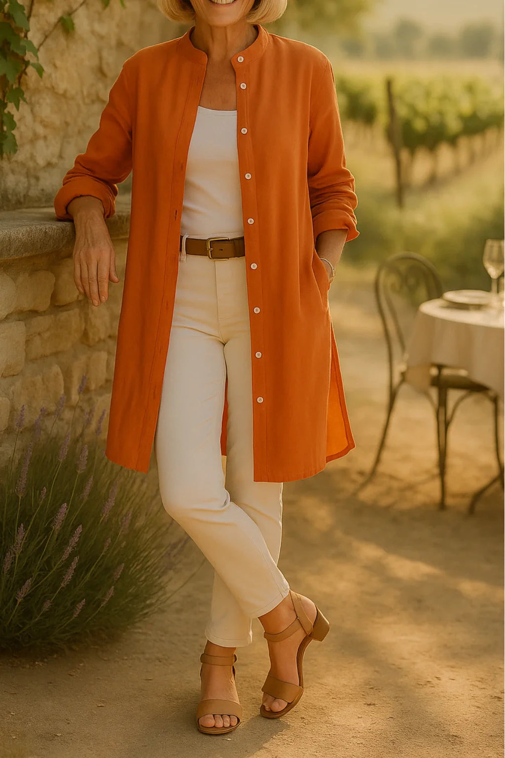 LAMEESA - VESTE CHEMISE ÉVASÉE EN COTON