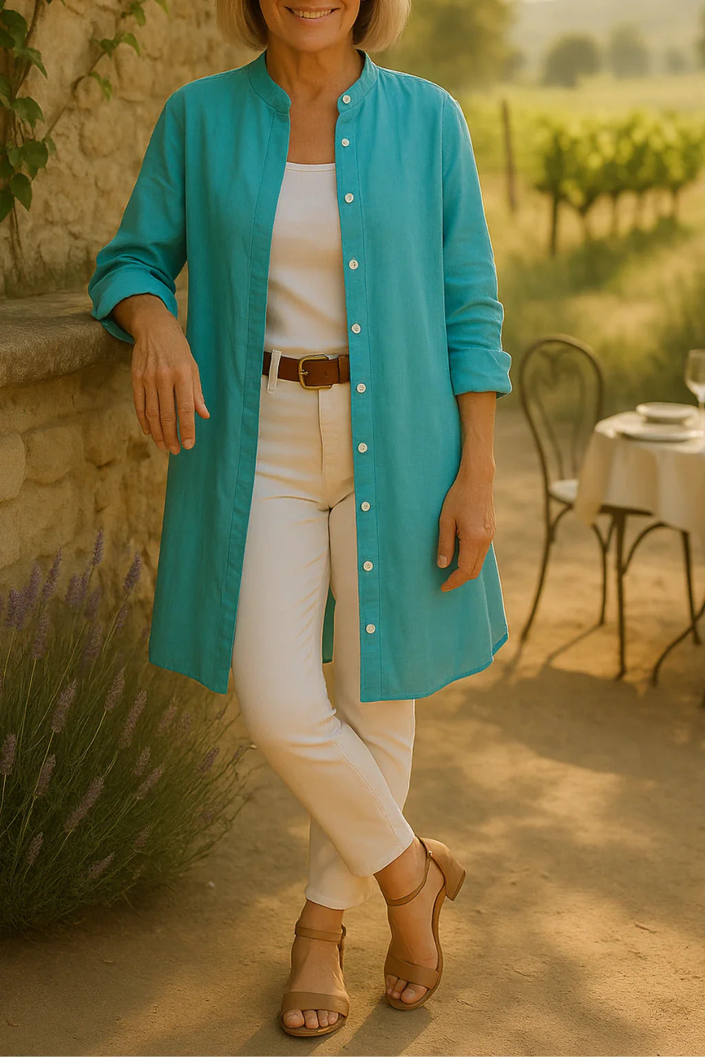 LAMEESA - VESTE CHEMISE ÉVASÉE EN COTON