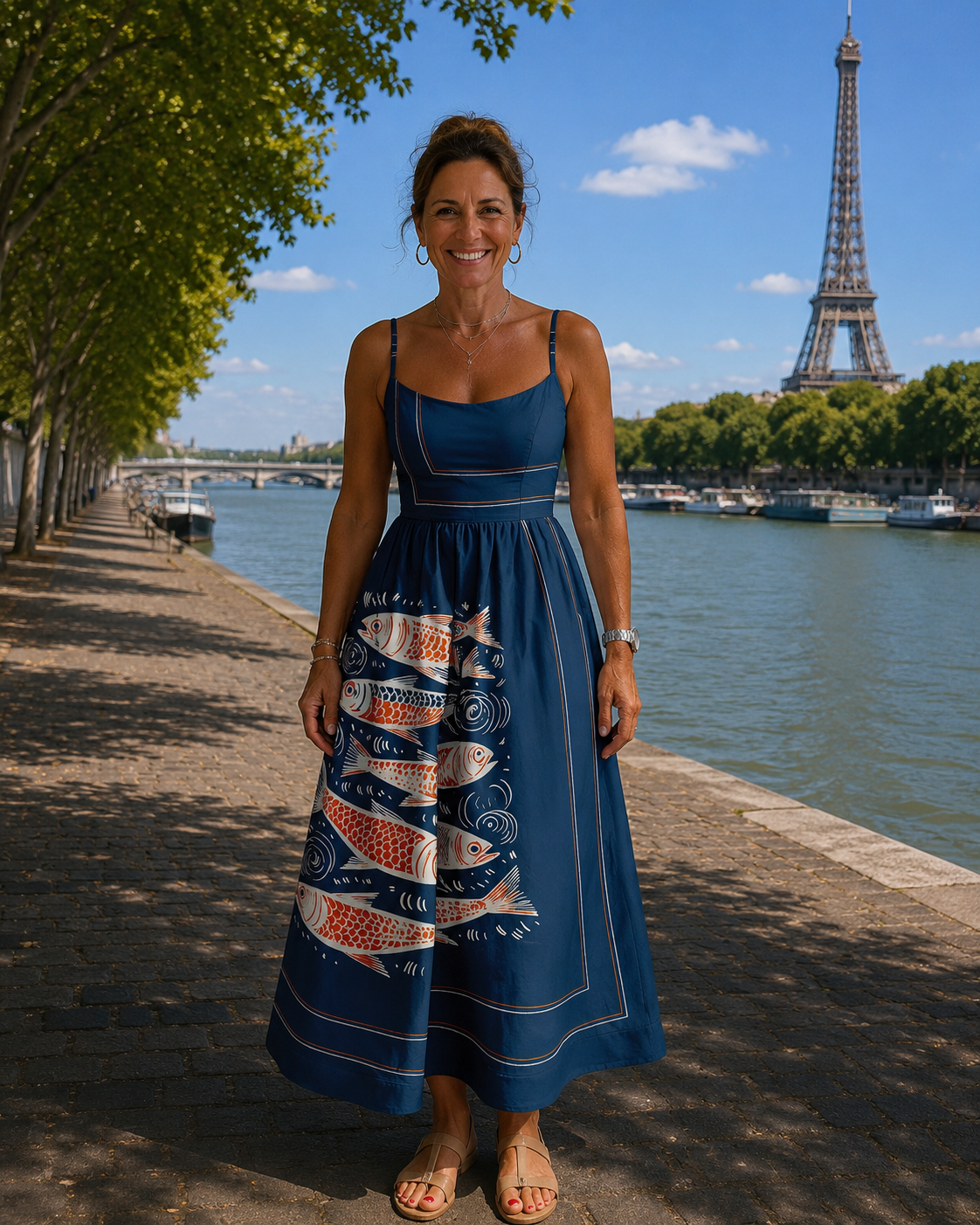 Magalie | Robe midi à motif