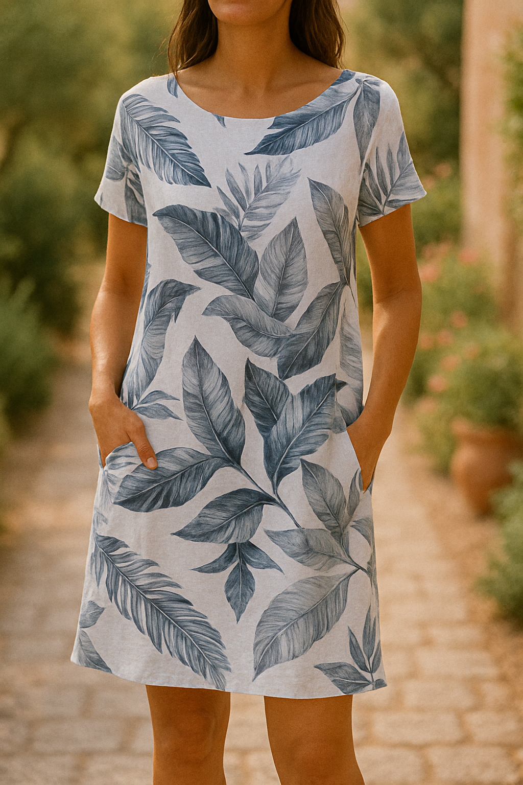RAÏSSA - ROBE CHIC EN COTON-LIN NATUREL
