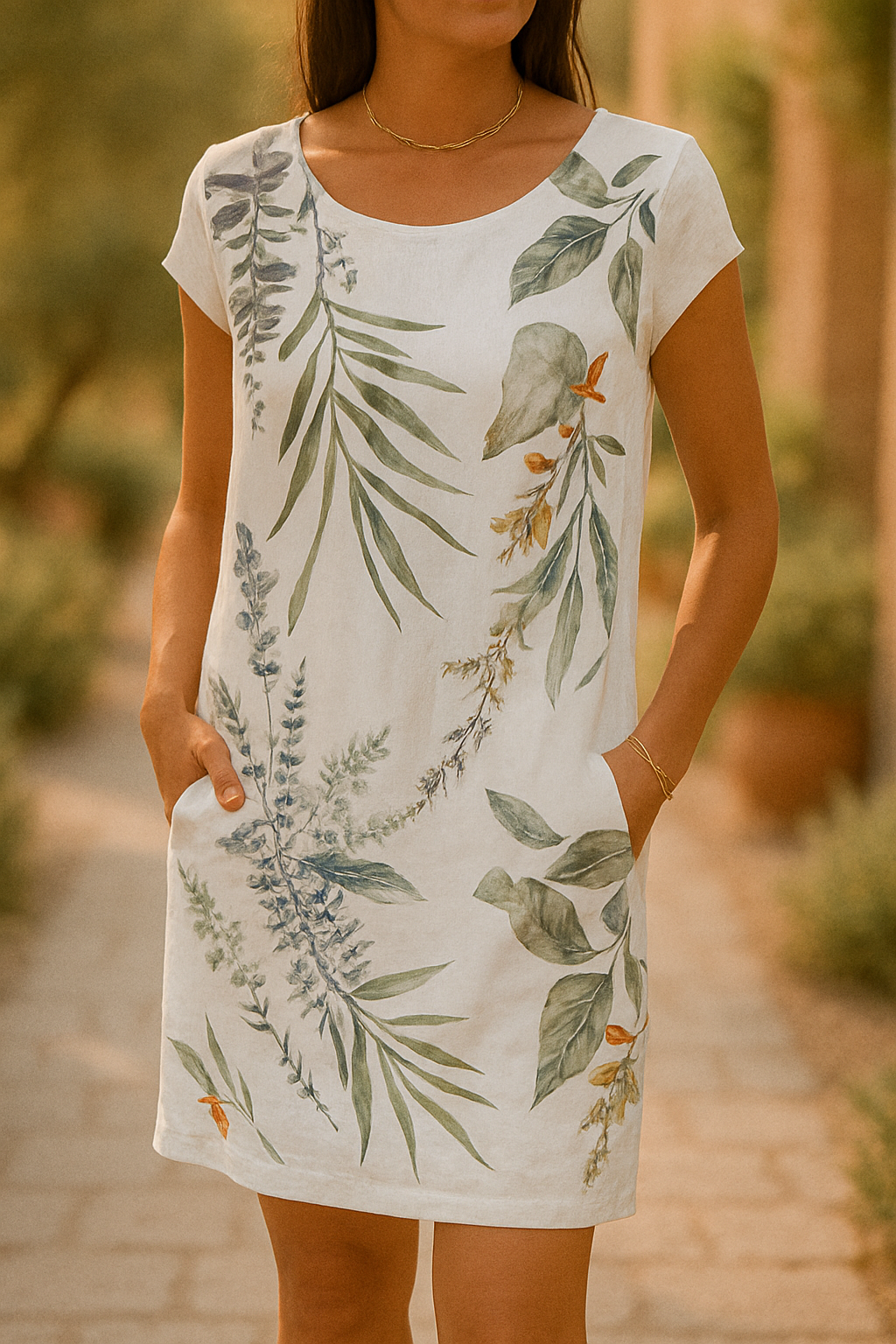 RAÏSSA - ROBE CHIC EN COTON-LIN NATUREL