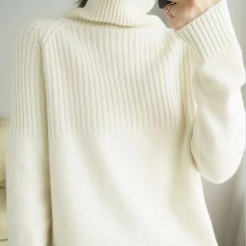 Edita - Pull en tricot à col montant pour femme