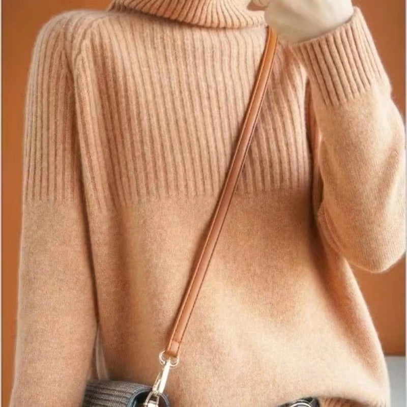 Edita - Pull en tricot à col montant pour femme