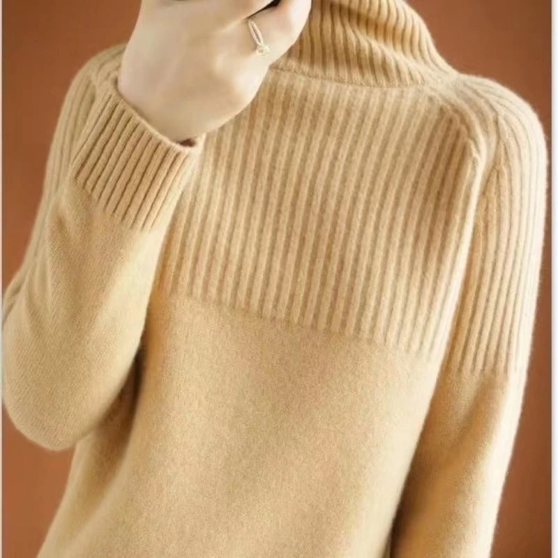 Edita - Pull en tricot à col montant pour femme