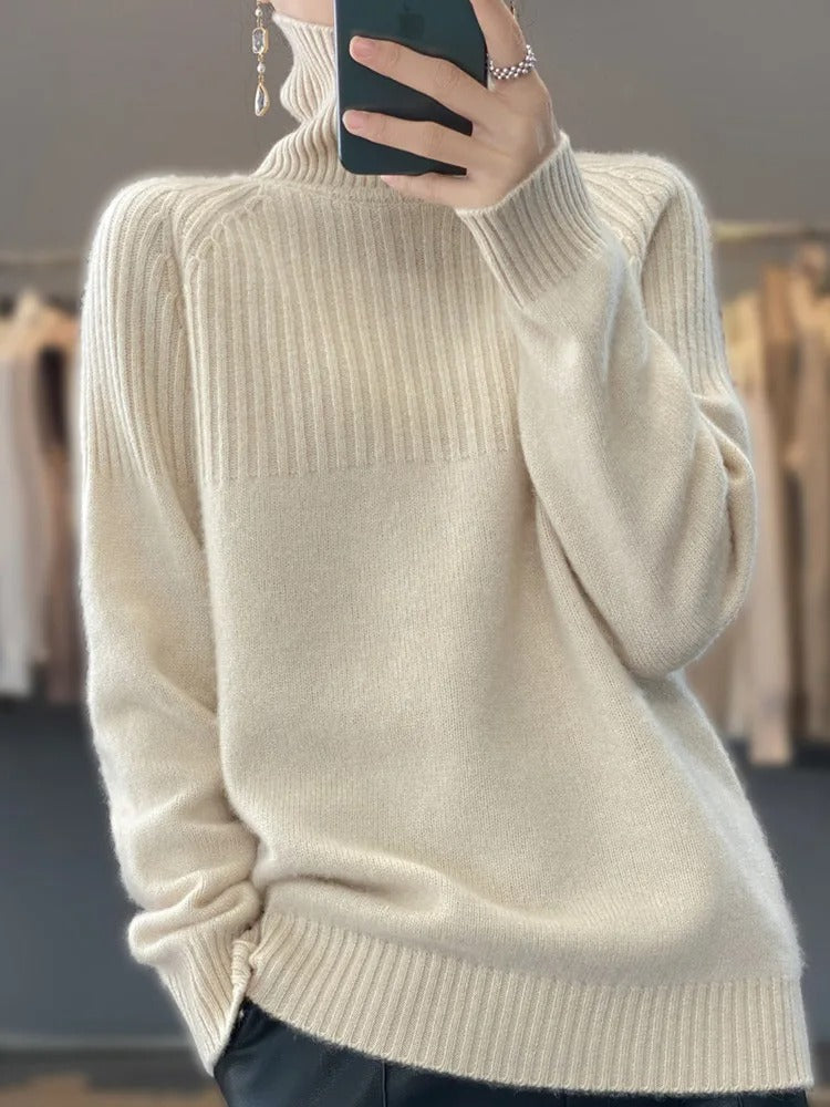 Edita - Pull en tricot à col montant pour femme