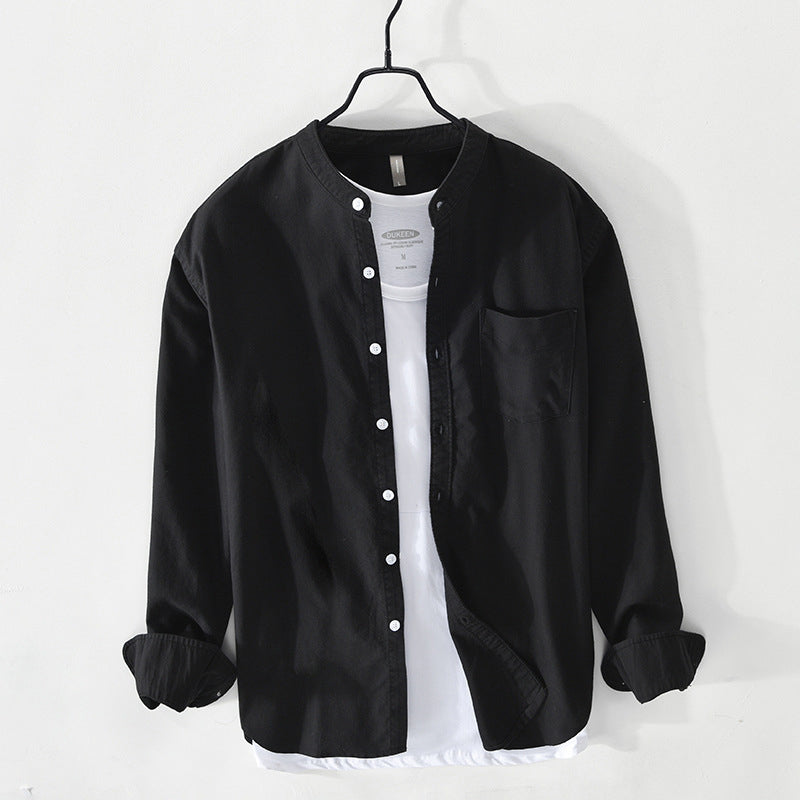 WINSTON - CHEMISE À COL CHINOIS MANCHES LONGUES