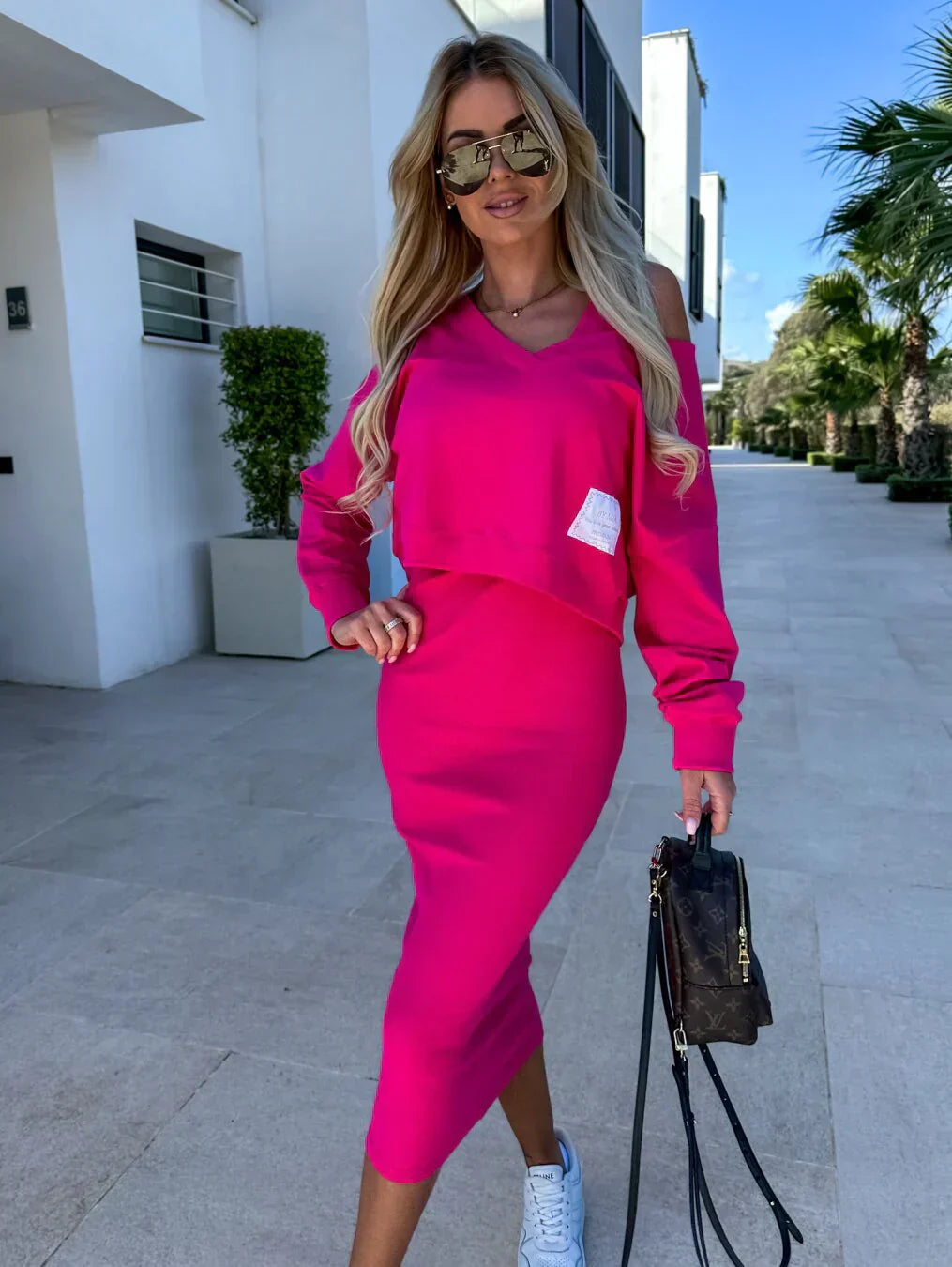 LARISA – ROBE AVEC SURPIÈCE EN MAILLE DOUCE