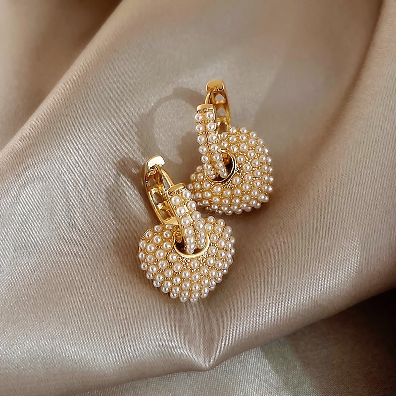 Boucles d'oreilles perles coeurs Yuli