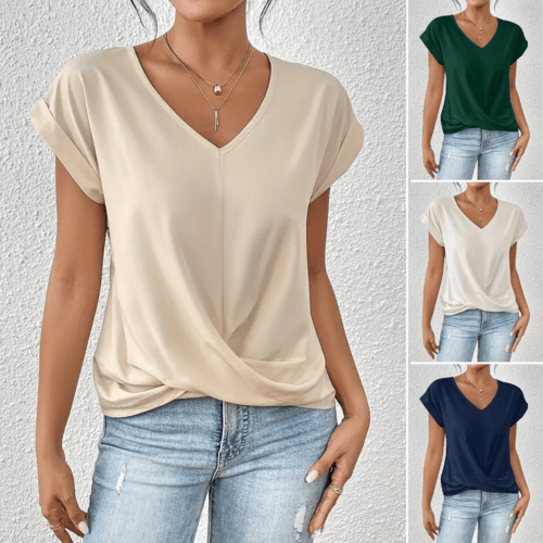 TARA – BLOUSE SIMPLE À COL EN V