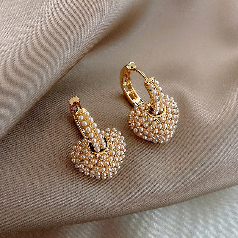 Boucles d'oreilles perles coeurs Yuli