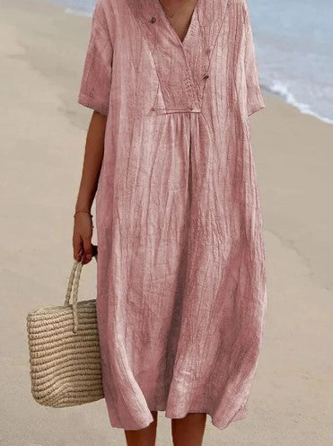 Léna | Robe d'été décontractée à col en V
