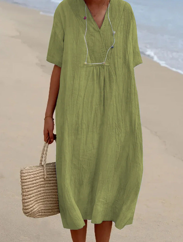 Léna | Robe d'été décontractée à col en V