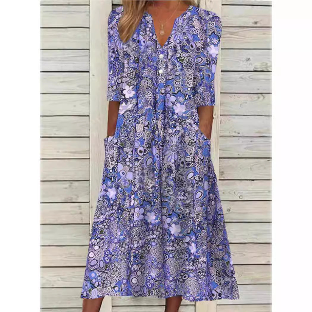 Andréa | Robe chemise florale élégante