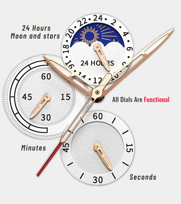 Montre à quartz de luxe en cuir