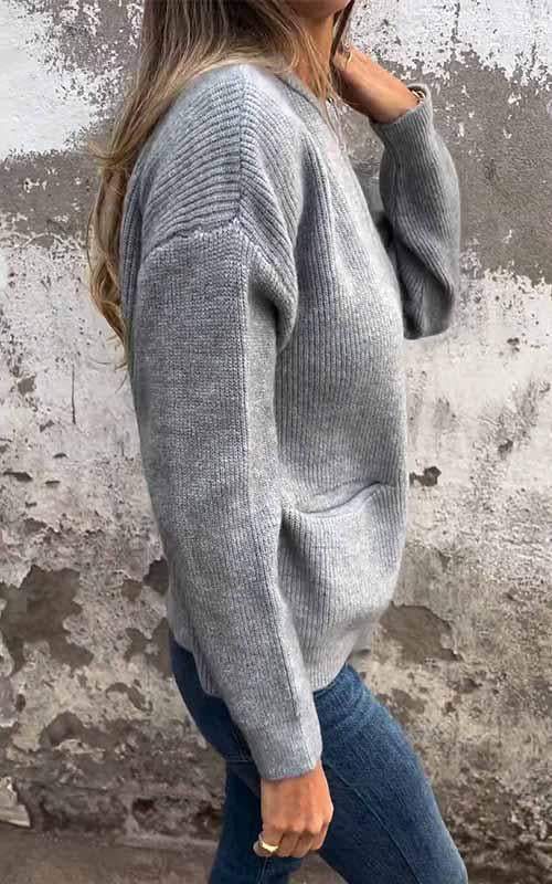Odile™ - Veste tricotée en coton avec zip