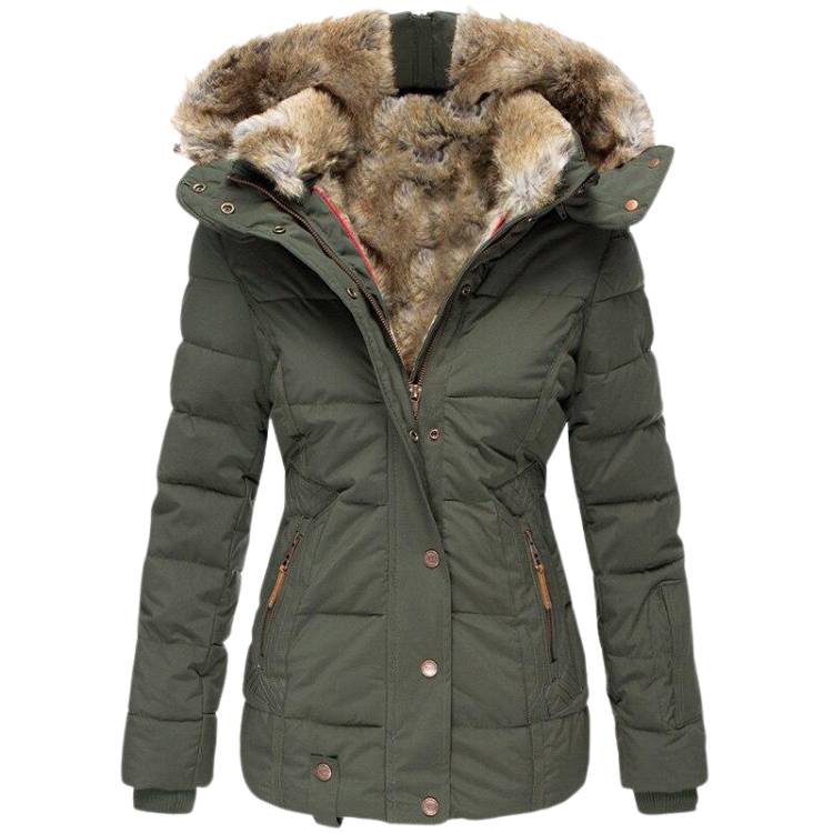 ADELINA - MANTEAU EN FOURRURE DÉCONTRACTÉ AVEC CAPUCHE