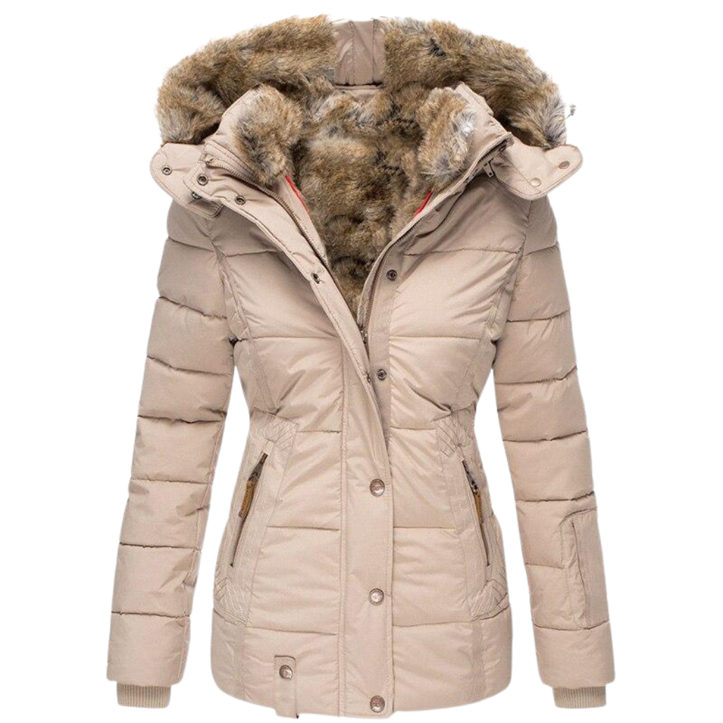 ADELINA - MANTEAU EN FOURRURE DÉCONTRACTÉ AVEC CAPUCHE