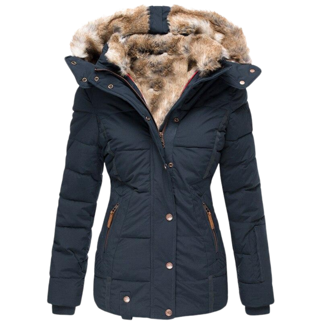 ADELINA - MANTEAU EN FOURRURE DÉCONTRACTÉ AVEC CAPUCHE