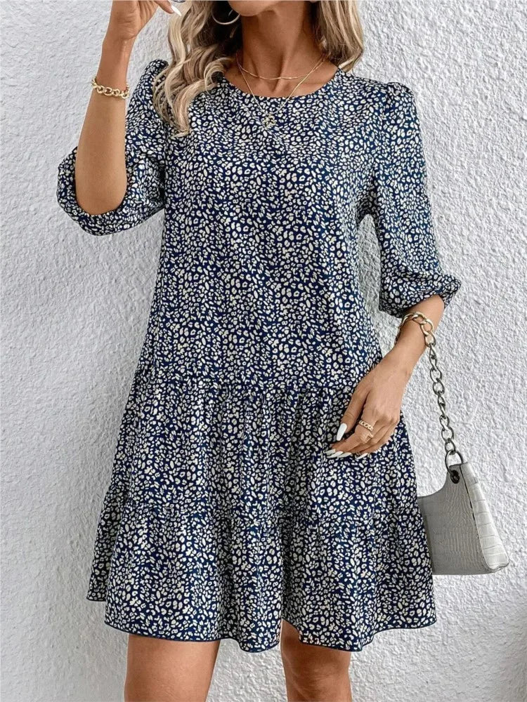 Inès | Robe florale ajustée et évasée