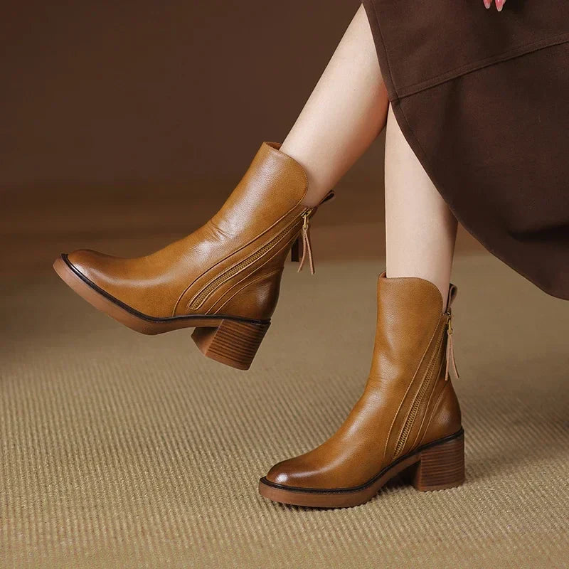 SIONNE - BOTTINES EN CUIR VÉRITABLE