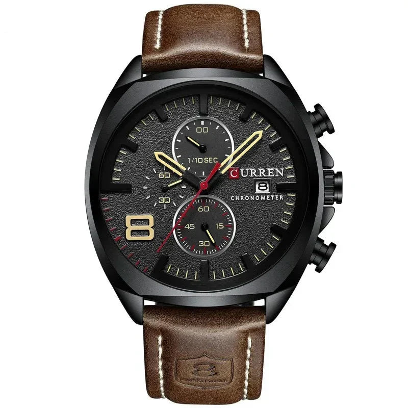 Montre de sport chronographe étanche au design militaire