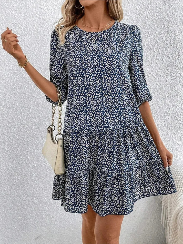 Inès | Robe florale ajustée et évasée