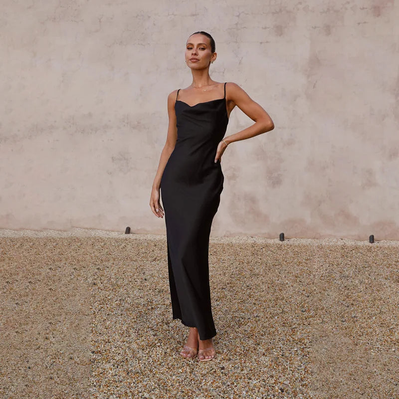 Daira™ | Robe longue en satin