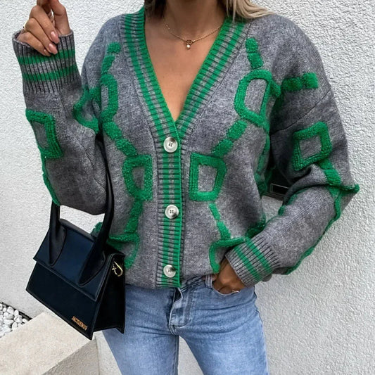 Nanette | Cardigan tendance au design géométrique