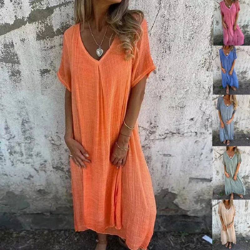 Gina™ | Robe d'été ample élégante à col en V