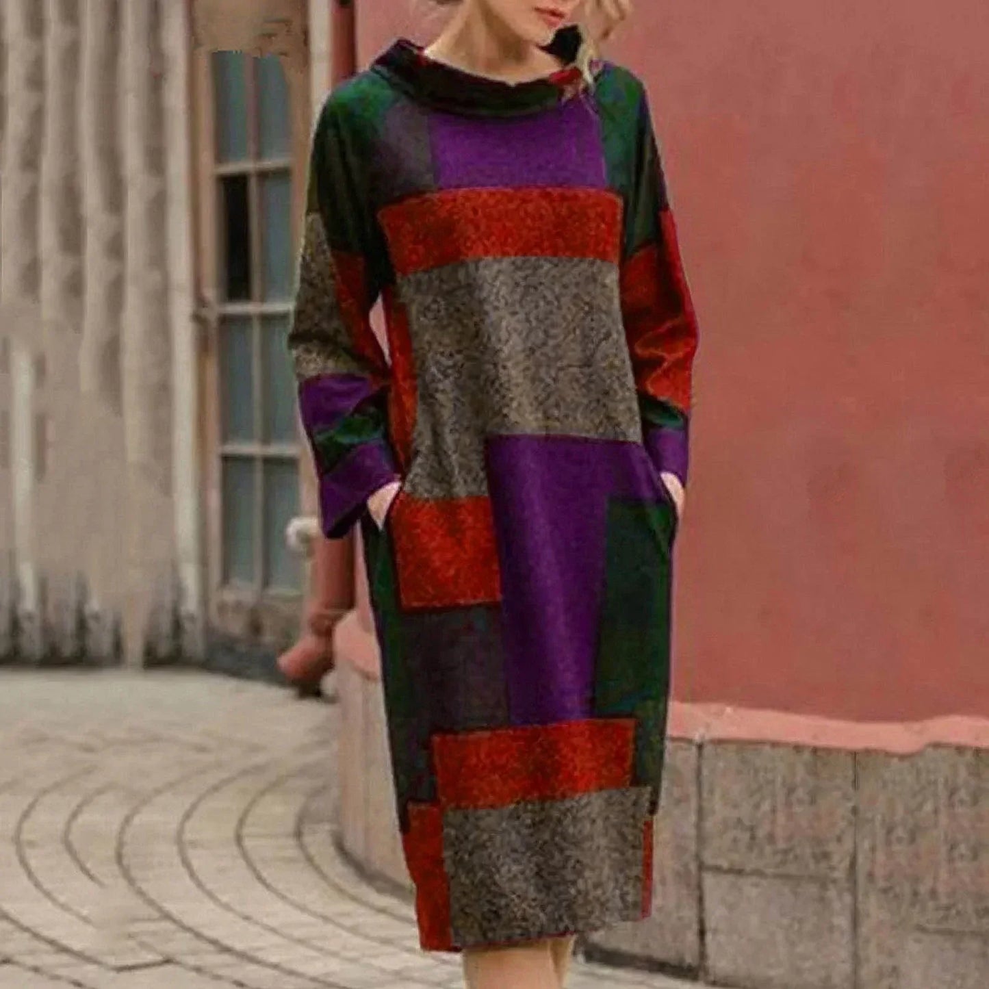 Chelsy™ - Robe midi patchwork vintage
