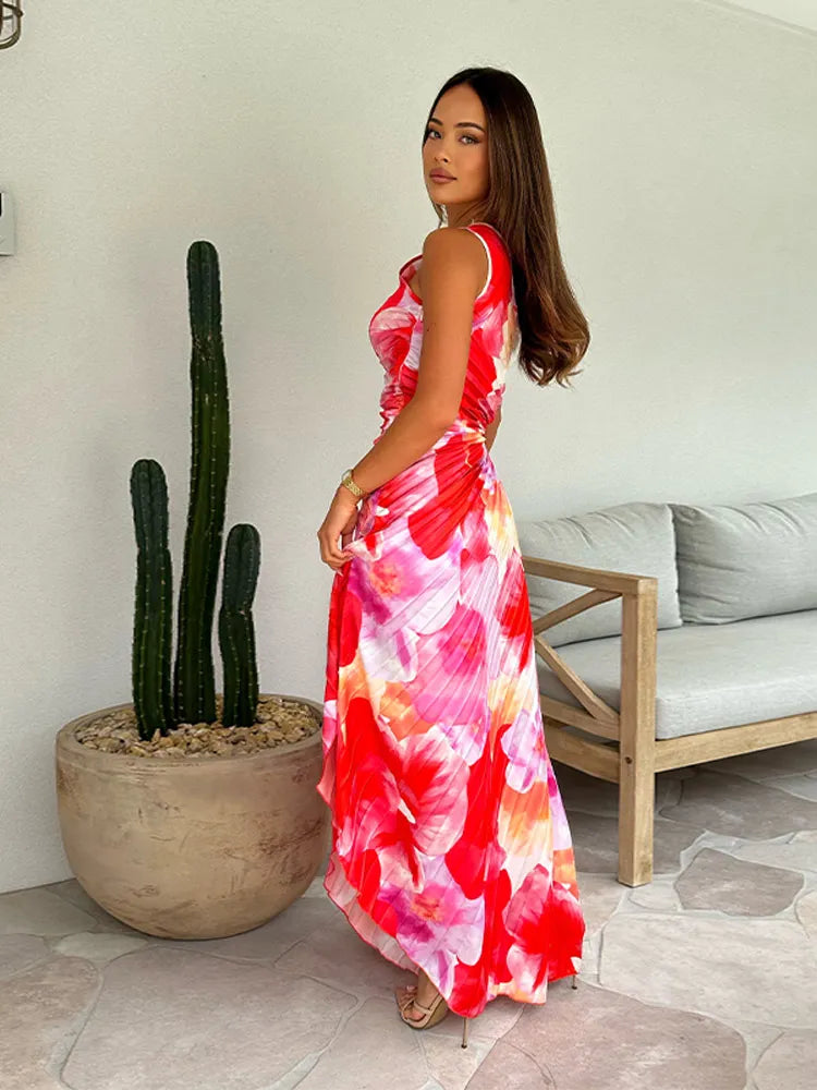 CARMINE – ROBE D'ÉTÉ PLISSÉE À UNE MANCHE