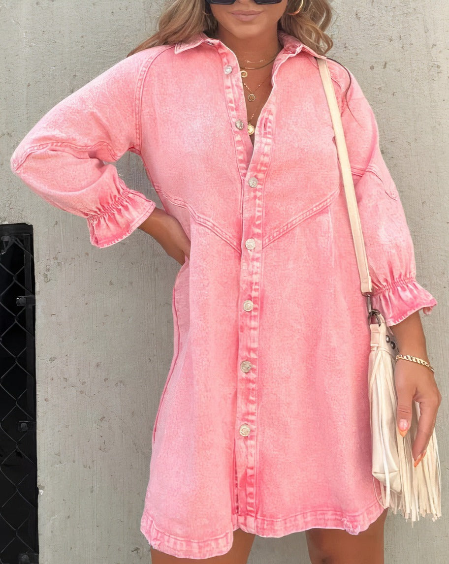 Downtown - Denim Dress with Long Sleeves