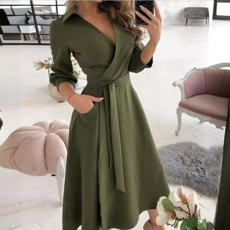 Miléna | Robe portefeuille élégante à imprimé papillon