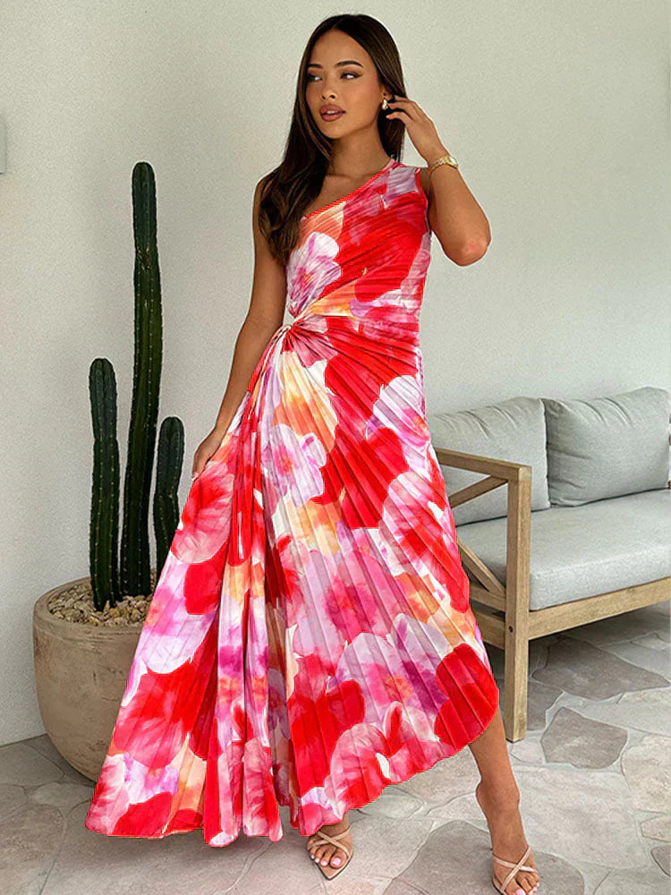 CARMINE – ROBE D'ÉTÉ PLISSÉE À UNE MANCHE