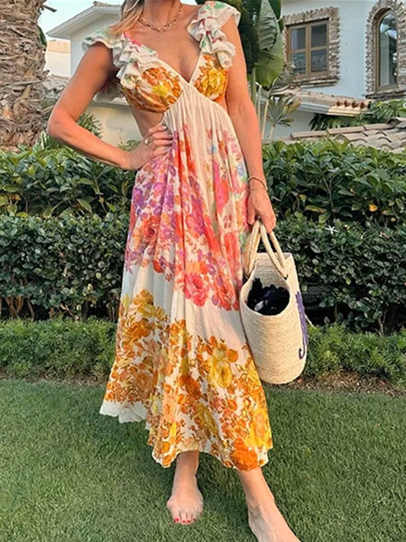 SOLERA - ROBE LONGUE FLEURIE CHIC