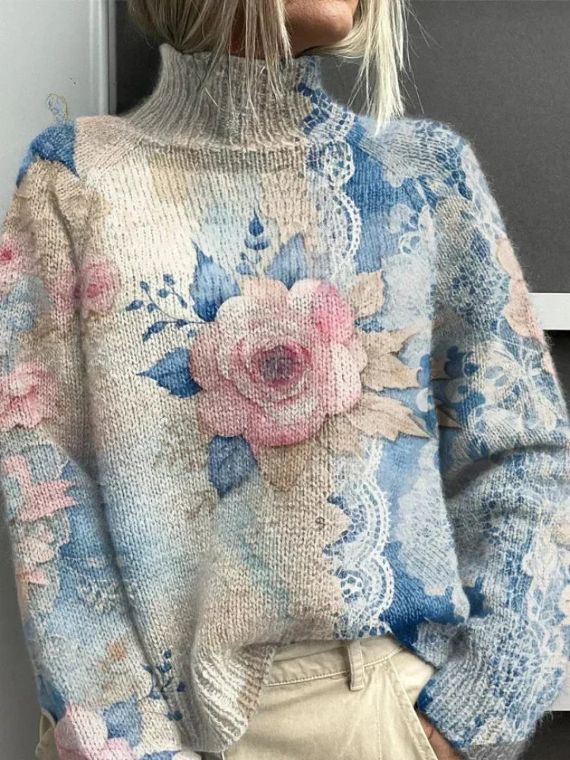 Tess | Pull élégant avec dentelle fleurie