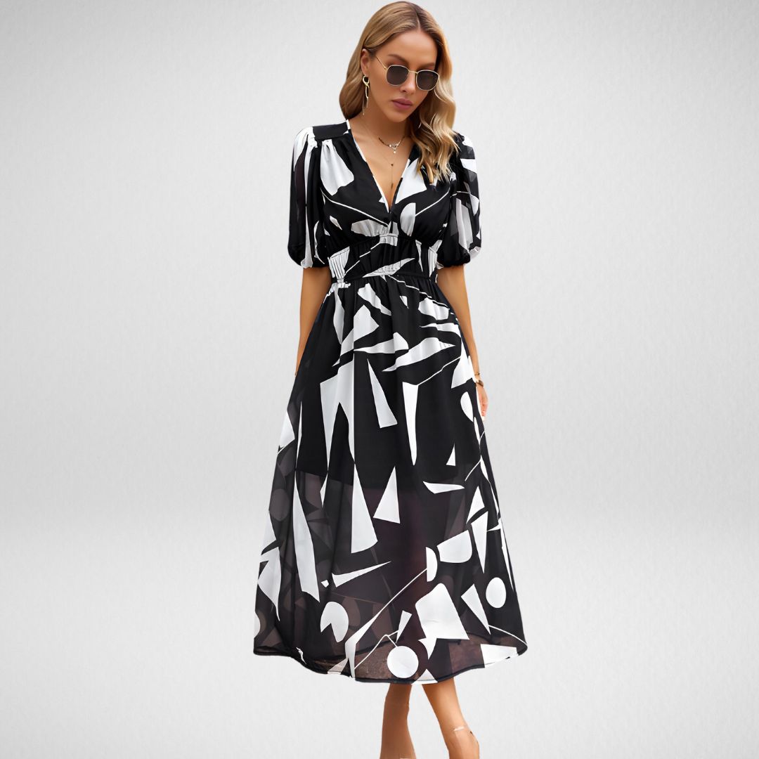 Irmelin | Robe élégante à imprimé géométrique