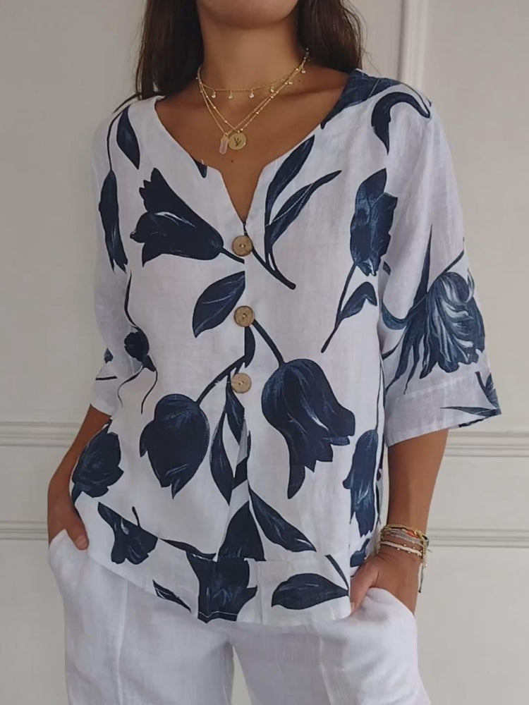 MALYN – CHEMISIER BOUTONNÉ FLORAL