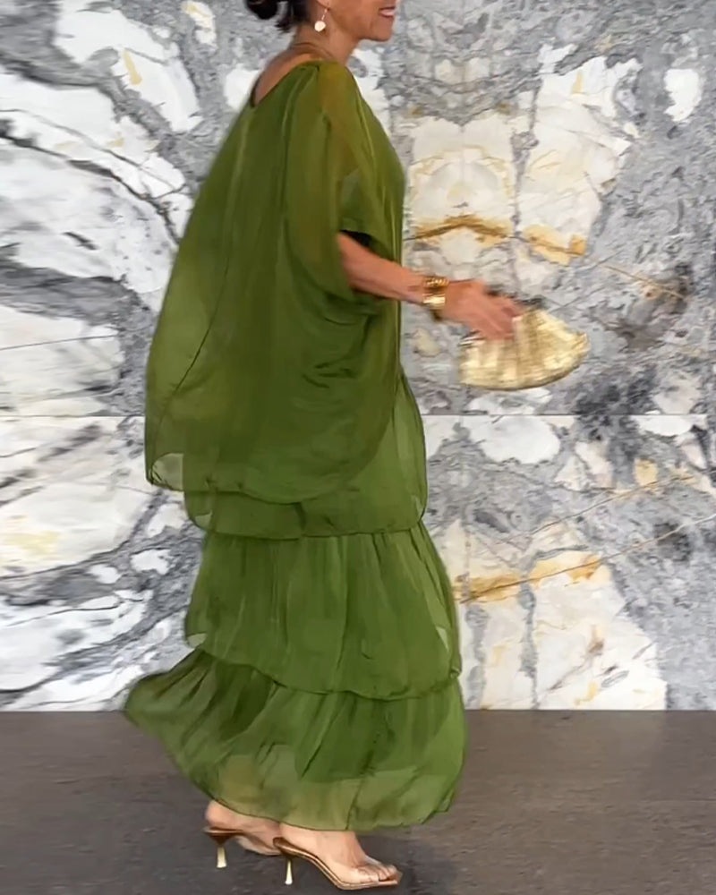 Morgan™ | Robe longue verte superposée