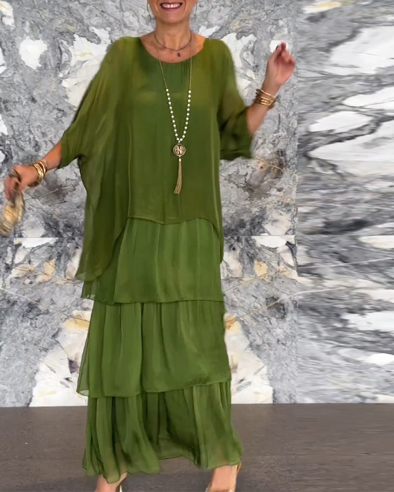 Morgan™ | Robe longue verte superposée